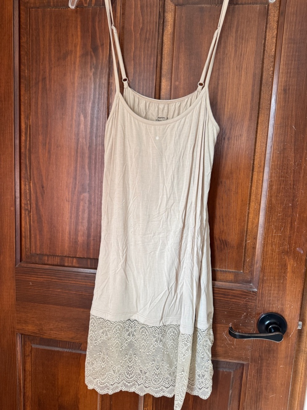 Beige Lace-Hem laying cami